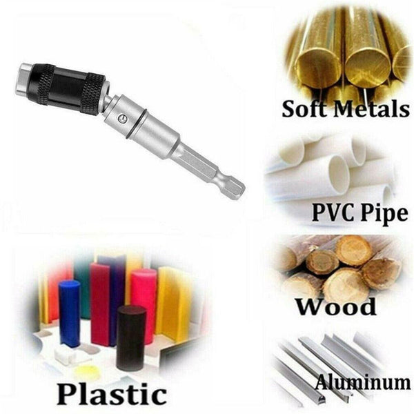 6.35MM Magnetic Pivot Drill Bit Holder Steel Impact Pivoting Swivel Screw Drill - Lets Party