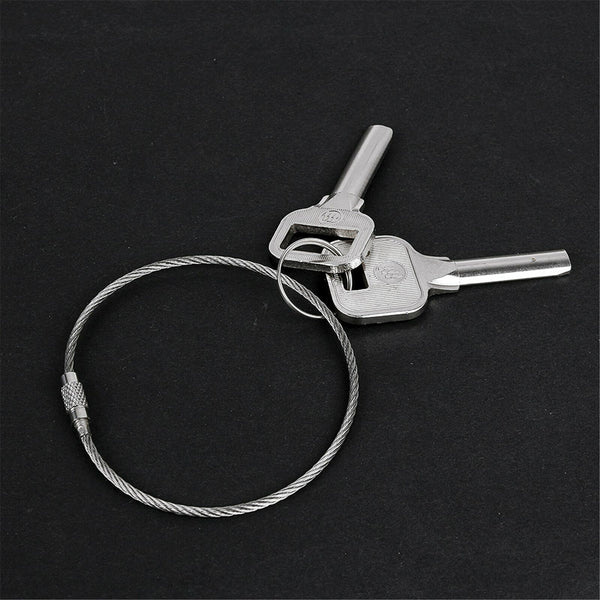 50X Wire Keychain Cable Key Ring Chain Stainless Steel Rope Outdoor Hiking Lock