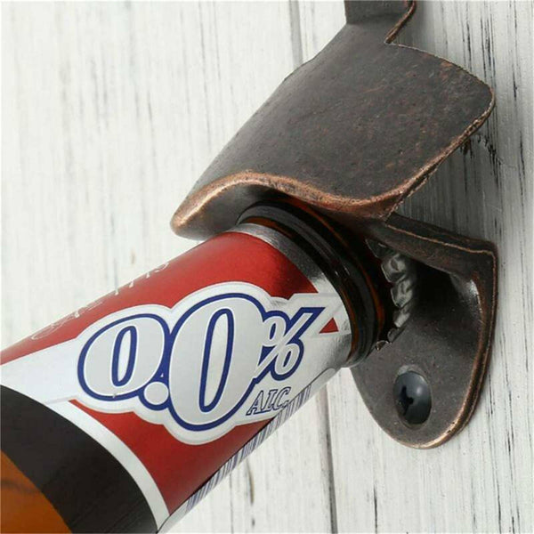 5PCS Black Zinc Alloy Wall Mounted Bottle Opener Beer Bar Man Cave Decor Gift AU