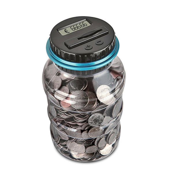 Aussie Coin Counting Money Jar Digital LCD Display OZ Coins Piggy Bank Box