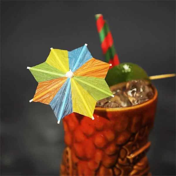 50Pcs Cocktail Drinking Drink Decoration Parasol Umbrella Picks Sticks Party AUS