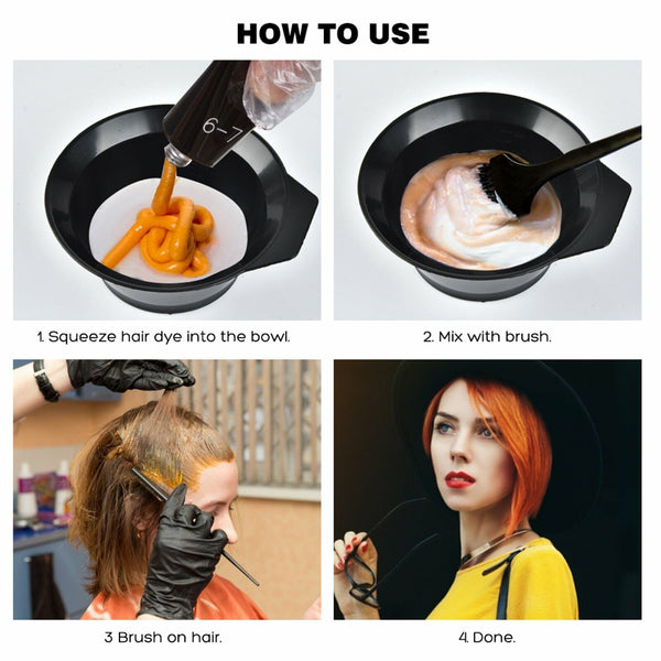 22Pcs Dye Hair Tools Coloring DIY Coloring Hairdressing Tool Kit Brush Comb Bowl