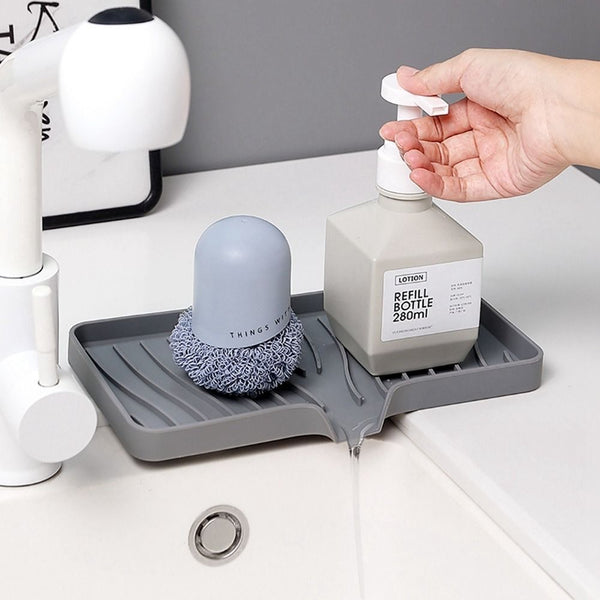 Silicone Sponges Holder Kitchen Sink Organizer Tray for Sponge Soap Dispenser