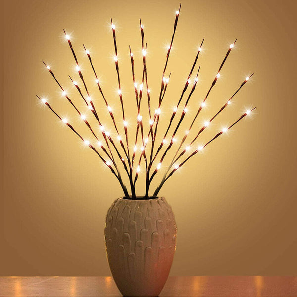 20 LED Twig Branch Fairy Light Flowers Tree Willow Night Lamp Home Xmas Decor AU