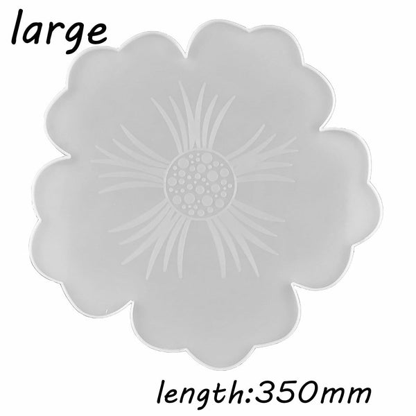 up 6x Silicone Flower Coaster Pad Mould Resin Casting Cup Mat Mold DIY Making AU