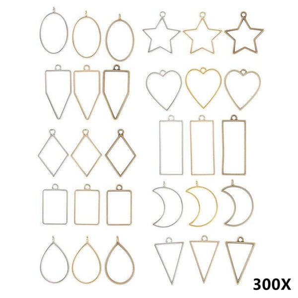 30-300X/set Open Bezel Pendants Charm Resin Molds for Jewelry Findings DIY Frame
