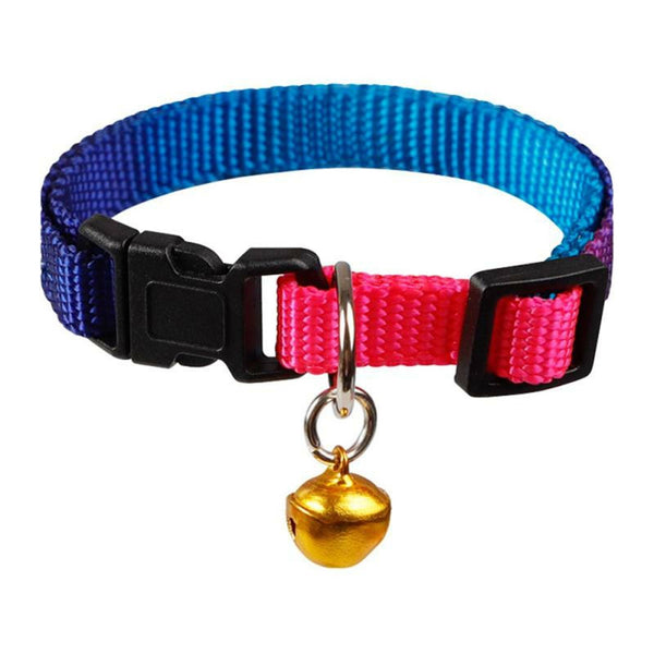 5PCS Dog Kitten Puppy Collar Adjustable Harness Pet Cat Neck Strap with Bell AU