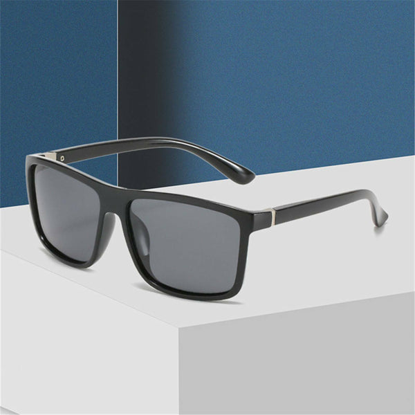 New Black Square Frame Polarized Sunglasses Driving Mens Designer Retro Eyewear