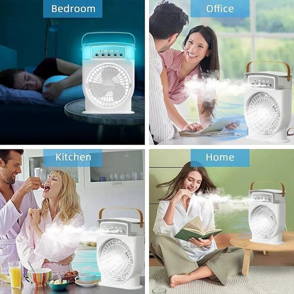 3 Speed Desk Misting Fan Spray Water Mist Fan Nightlights with 600ML Water Tank