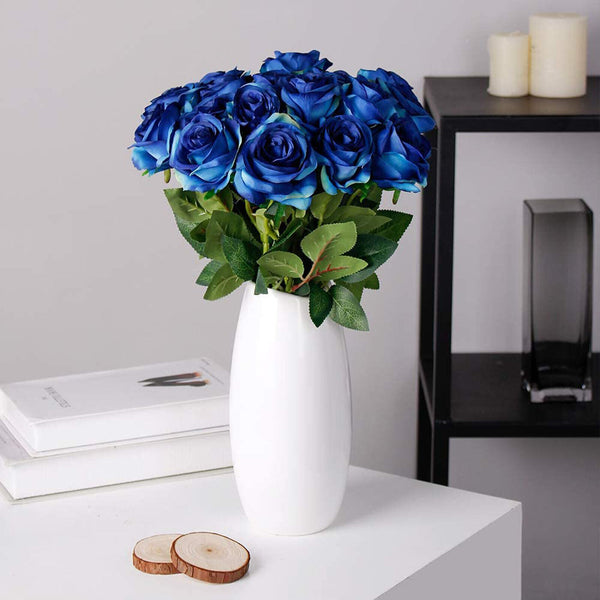 UP 50X 51cm Long Stem Artificial Rose Flowers Velvet Bunch Wedding Home Bouquet