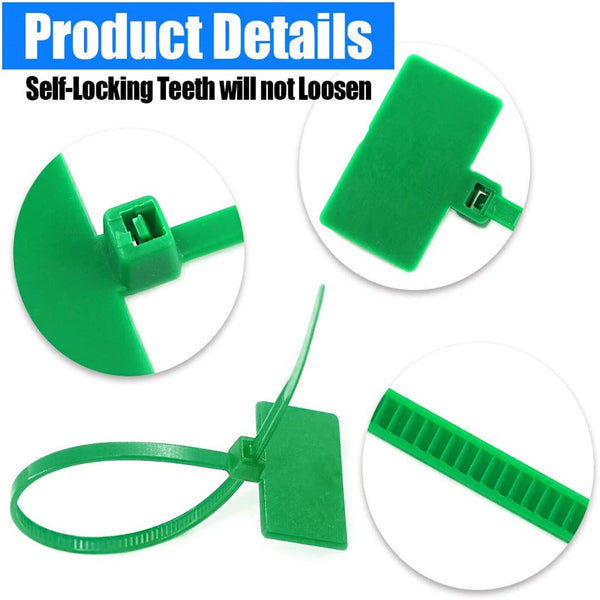 100X Colourful Nylon Self-Locking Label Tie Network Cable Marker Wire Strap AUS - Lets Party