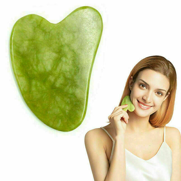 Natural Guasha Facial Jade Face Body Gua Sha Board Massager Face Tool AU