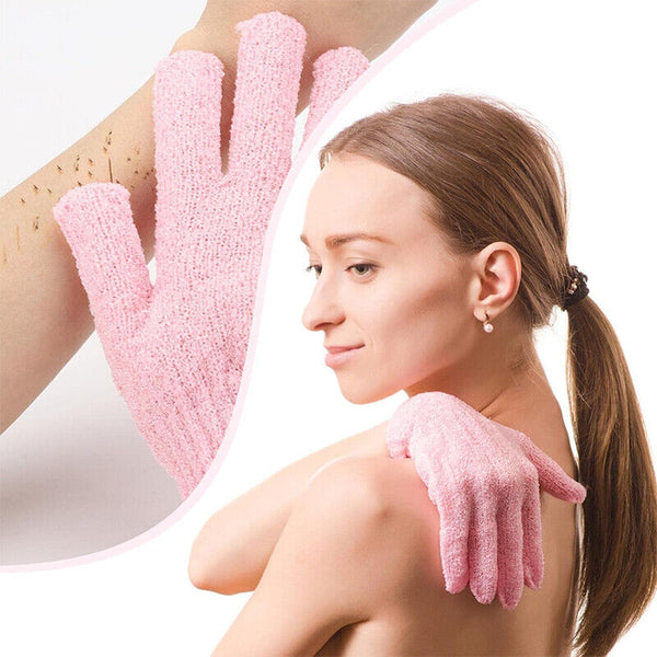 1 Pair Exfoliating Gloves Bath Shower Massage Spa Body Hand Scrub Mitt Towel AU