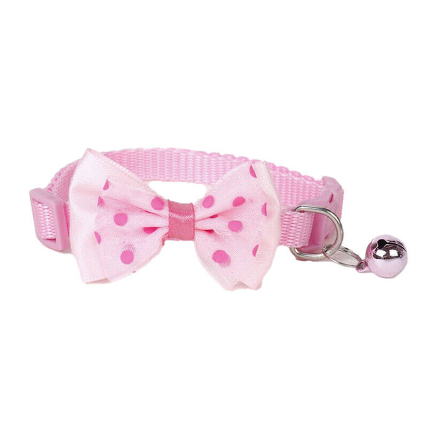 Bow Tie Cat Dog Kitten Collar with Breakaway Safety Release Buckle with Bell AU