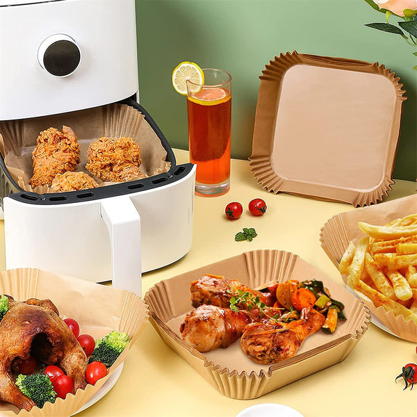 50/100x Disposable Liner Pan Parchment Oil Non-Stick Air Fryer Paper Baking Oven