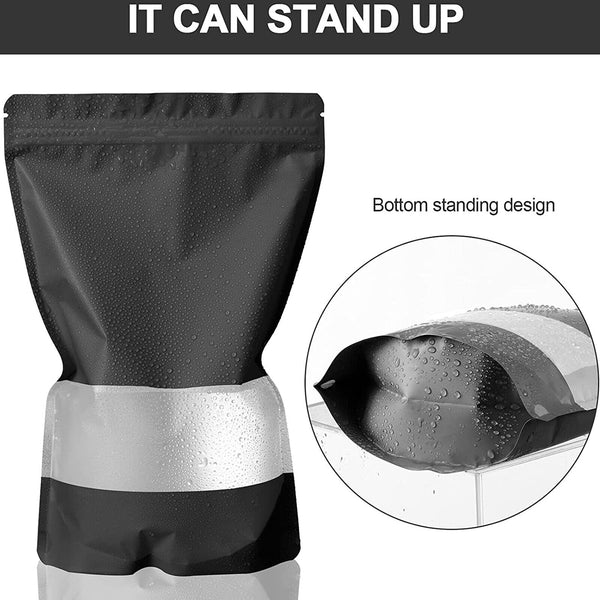 100X Window Aluminum Mylar Bags Foil Heat Stand Up Pouch Seal With Zip Lock Bag