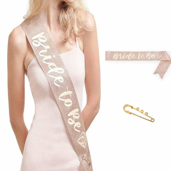 Bride To Be Hen Sash Veil Tiara Hens Night Bridal Shower Accessories Glitter