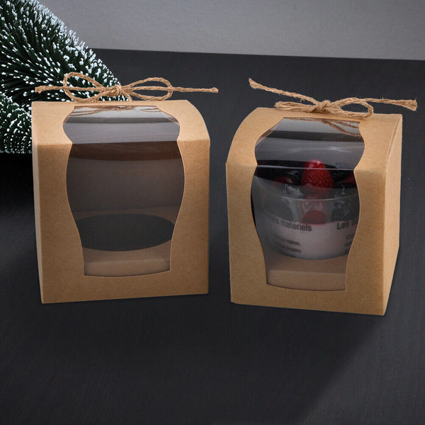 12pcs Cupcake Boxes Xmas Party Single Cake Packaging Gift Box Window Face