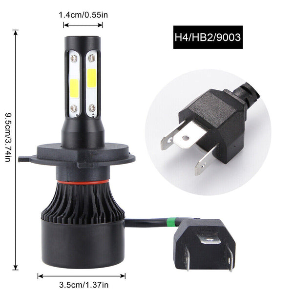 H4 9003 2000W 300000LM 4 SIDE LED Headlight kit Lamp Bulbs Globes High Low Beam