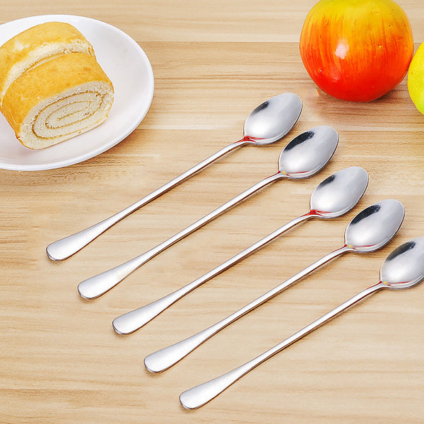 9pcs Long Handled Stainless Steel Coffee Spoon Cold Drink Ice Cream Tea Spoon AU