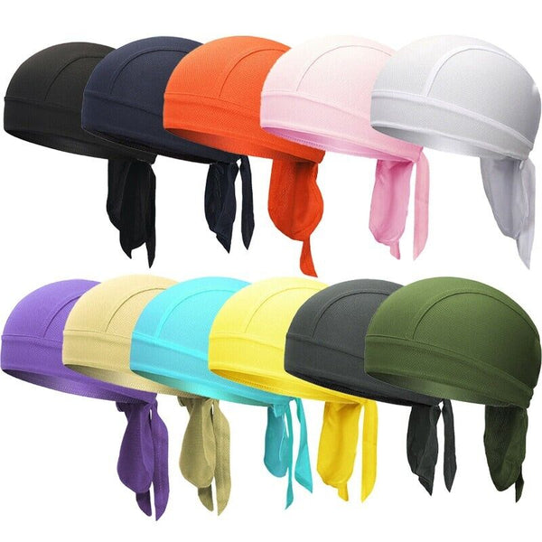 Durag Bandanna Cap Cycling Head Wraps Skull Cap Scarves Caps Motorcycle Sports