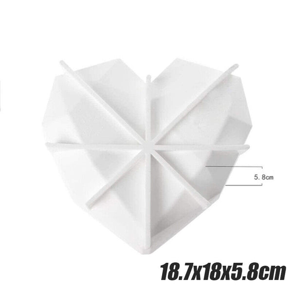 Large Heart Shape Candy Cake Chocolate Mould 3D Fondant Mold Silicone Craft DIY