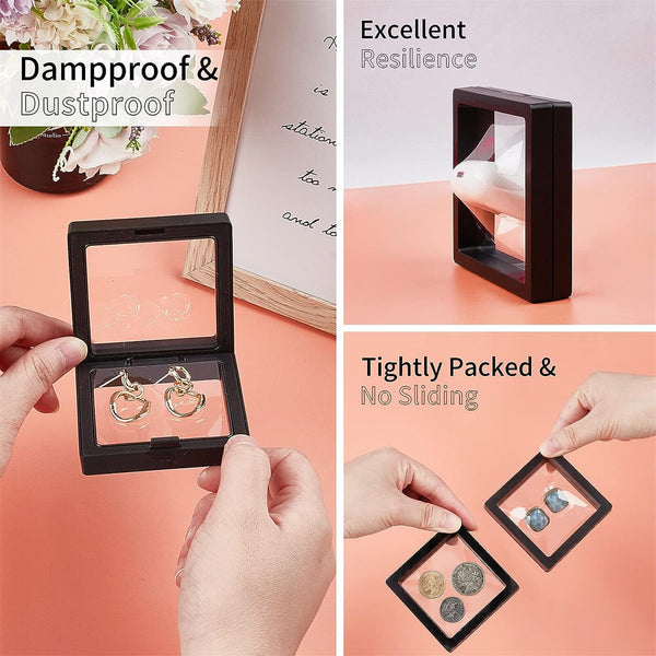 Floating Jewelry Coin Display Frame Holder Box Case Jewelry Ring Box