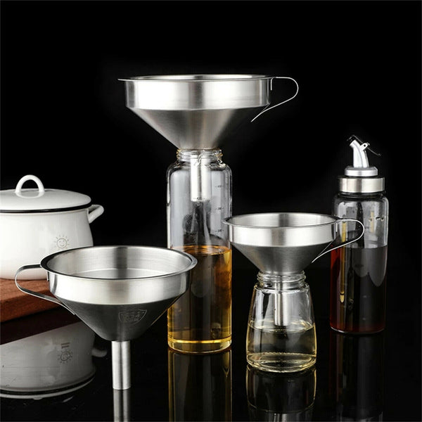 Stainless Steel Funnel Oil Liquid Funnel Metal Funnel with Detachable Filter AUS