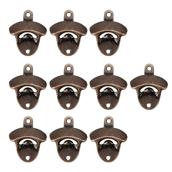 10X Rustic Cast Iron Bottle Opener With Screws Zinc Alloy Wall Mounted Opener AU