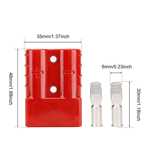 2PCS Anderson Style Plug Connectors Caravan Mounting 50 AMP 6AWG Red Tools New