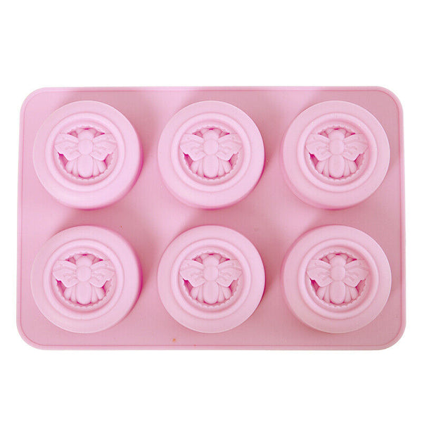 6 Cavity Honey Bee Shaped Silicone DIY Handmade Soap Candle Mold Craft Mould AU