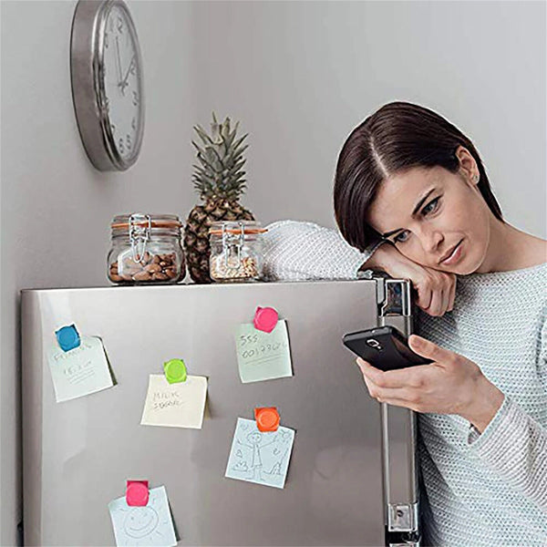 16XMagnetic Clips Fridge Strong Magnet Metal Clamp Note Photo Hanger Holder Hook