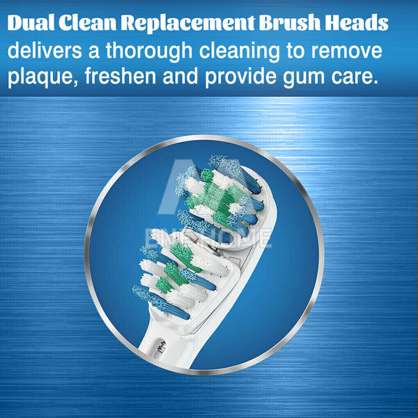 DUAL CLEAN Oral-B Compatible Tooth Brush Heads Electric Replacement Floss Flexi - Lets Party