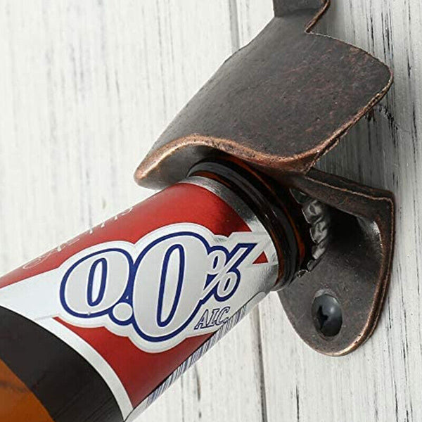 10X Rustic Cast Iron Bottle Opener With Screws Zinc Alloy Wall Mounted Opener AU