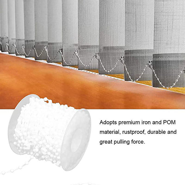 20M Vertical Blind Bottom Chain Slat Link Cord Parts White 89/127mm Wide Slats