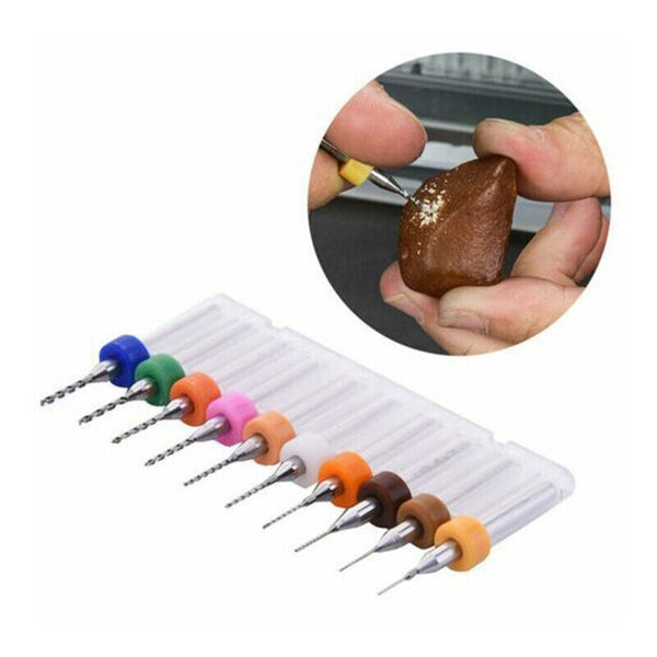 10X 0.1-1.0MM/0.3-1.2MM Carbide Micro Mini Drill Bit Tungsten Steel Rotary Tool