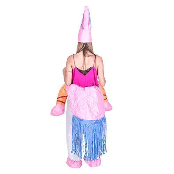Inflatable Unicorn Costume Suit Adult Ride Novelty Fancy Dress Party Outfit Fan