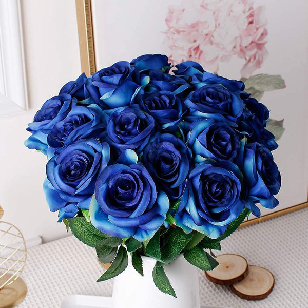 UP 50X 51cm Long Stem Artificial Rose Flowers Velvet Bunch Wedding Home Bouquet