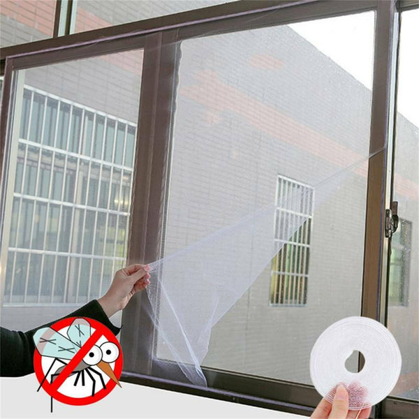 2 sets Insect Window Netting Screen Cover Fly Mosquito Mesh Kit Curtain Wasp AU