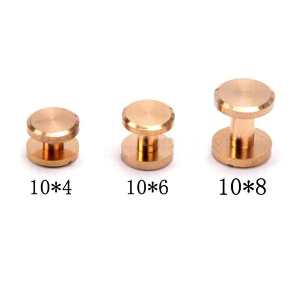 20x Belt Screw Leather Craft Chicago Nail Brass Rivets Stud Head Wallet Round AU