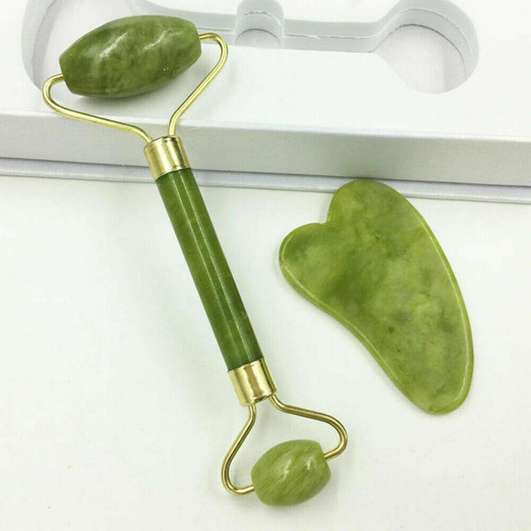 Natural Guasha Facial Jade Face Body Care Gua Sha Board Massager Tool Set - Lets Party