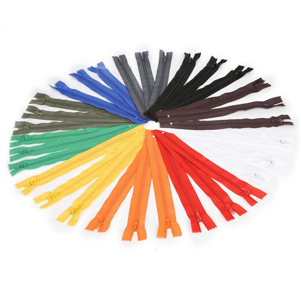 20PCS Nylon Zippers Sewing Tool Edge Puller Zip Tailor Zipper Mixed Color DIY