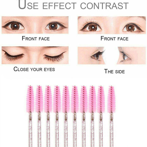 Yellow New Disposable Eyelash Brush Applicator Extension Mascara Wands - Lets Party