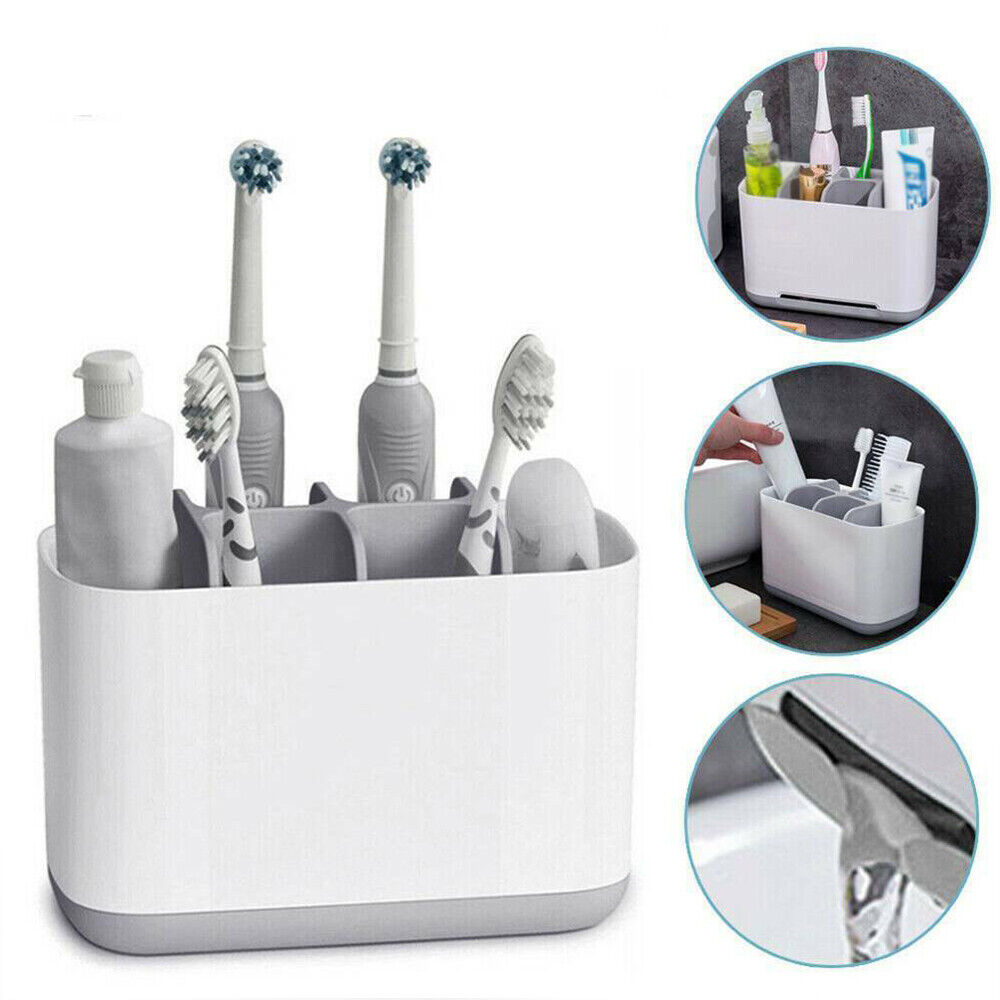 Grey toothbrush holder bathroom storage large multifunctional storage box - Lets Party