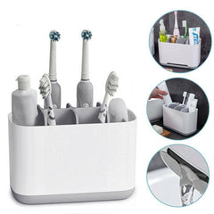 Grey toothbrush holder bathroom storage large multifunctional storage box
