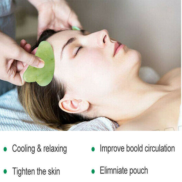 Natural Guasha Facial Jade Face Body Care Gua Sha Board Massager Tool Set - Lets Party