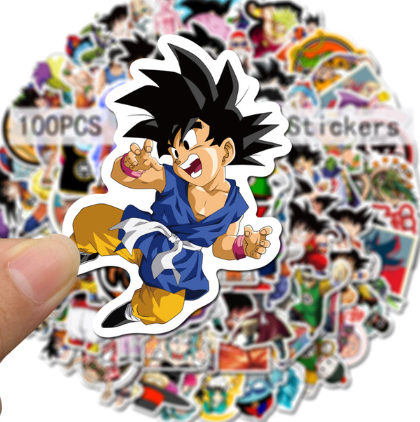 100pcs Dragon Ball Z Stickers Decal Vinyl Book Laptop iPhone Luggage Bottle - Lets Party