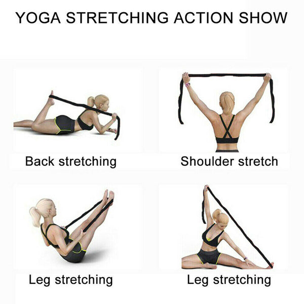 9 Segment Yoga Stretch Strap Training Belt Leg Body Fitness Exercise Gym Elastic - Lets Party
