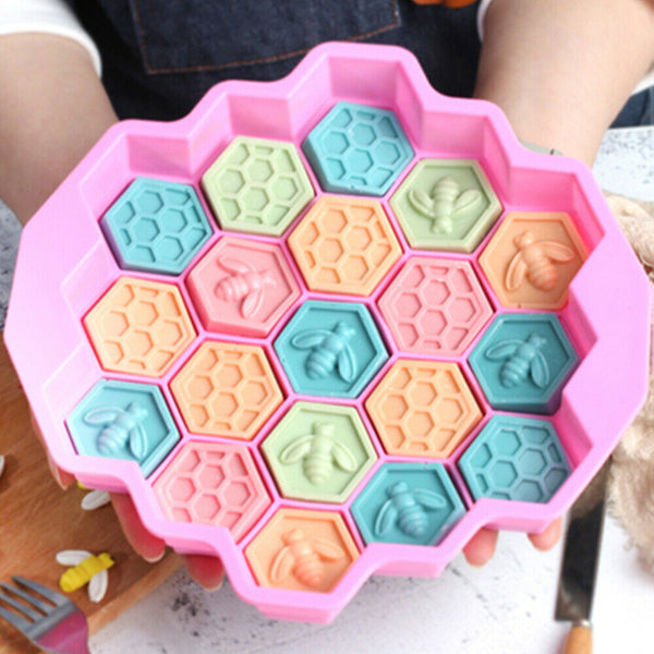 Silicone Bee Honeycomb Cake Mould Chocolate Soap Candle Bakeware Mold - Lets Party