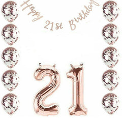 21st Rose Gold Birthday Pack 21 Twenty First Garland Balloons Decorations Party
